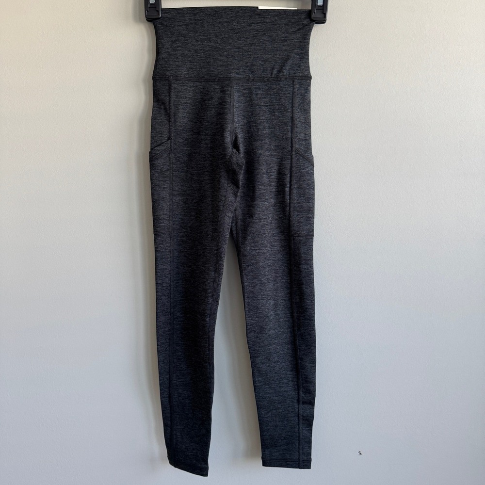 Aerie OFFLINE The Hugger Leggings XS Short Grey High Rise Side Pockets NWT